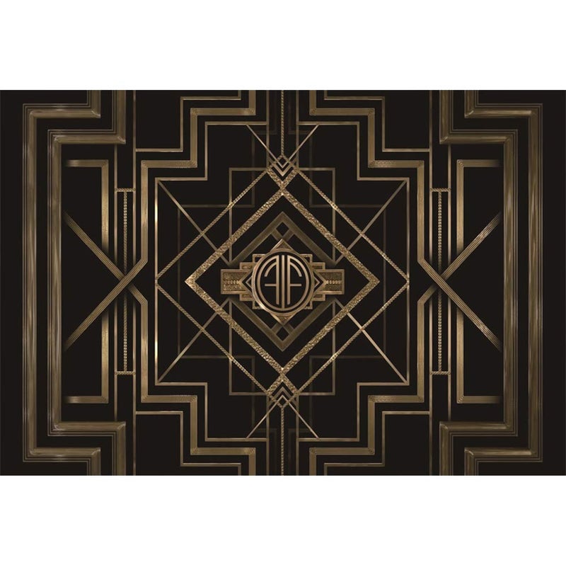 Leyiyi 6x4ft Great Black and Gold Birthday Photography Backdrop Adults Children Party Black and Gold Golden Banner Photo Studio Booth Background Newborn Baby Shower Decoration - Image 1